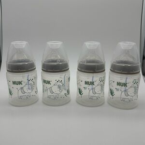 NUK Smooth Flow Anti Colic Baby Bottles Pack of 4, 5OZ each - Elephants